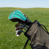 Teal Beach Breeze Pin Strepen met Naam Golfheadcover (Insitu)