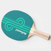 Teal Beach Breeze Stripe Loop met naam Tafeltennisbatje (Zijkant)