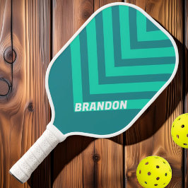 Teal Beach Breeze Vintage Chevron met Naam Pickleball Paddle