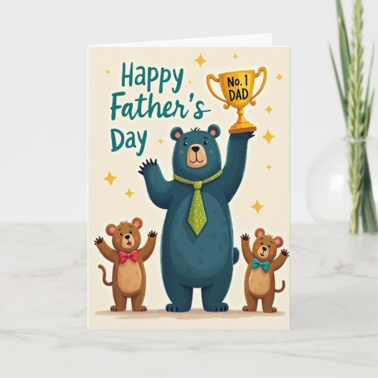 Teal Bear Vaderdag Showkaart Kaart (Voorkant)
