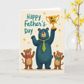 Teal Bear Vaderdag Showkaart Kaart (Gele Bloem)