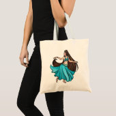 Teal Belly Dancer Tote Bag (Voorkant (product))