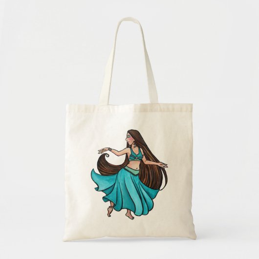 Teal Belly Dancer Tote Bag (Voorkant)