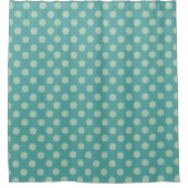 Teal Big Polka Dot Pattern Douchegordijn (Voorkant)