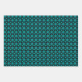 Teal Black Buffalo Heart Plaid Inpakpapier Vel (Voorkant 2)