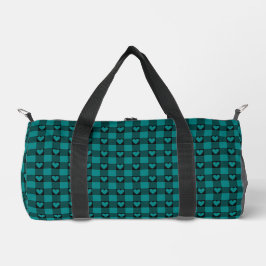 Teal Black Buffalo Heart Plaid Plunjezak