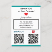 Teal Black Earrings Edit Social Media QR Codes Visitekaartje (Achterkant)