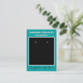 Teal Black Earrings Edit Social Media QR Codes Visitekaartje (Staand voorkant)