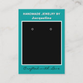 Teal Black Earrings Edit Social Media QR Codes Visitekaartje (Voorkant)