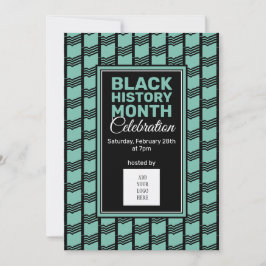 Teal Black History Month VOEG FOTO LOGO Uitnodigin Kaart
