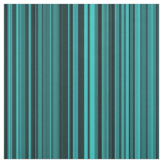 Teal Black Stripes Stof (Swatch)