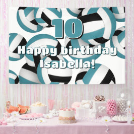 teal black volleyballs kids birthday party spandoek