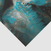 Teal Blanket Silver Wolf Portrait Tissuepapier (Detail)