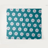 Teal Blau Step en Repeat Achtergrond Bedrijfslogo Wandkleed (Voorkant (horizontaal))