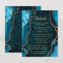 Teal Blauw en Goud Agaat Trouwdetails