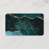 Teal Blauw Goud Agaat Microblading Afgerond Visitekaartje (Achterkant)