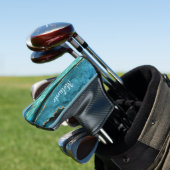Teal Blauw Goud Golf Head Cover met Aangepaste Naa (Insitu)