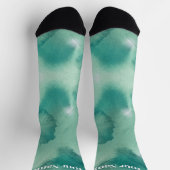 Teal Blauw Groen Marmer | Aangepaste Naam Sokken (Top)