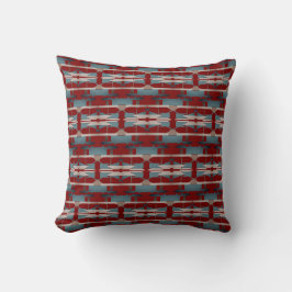 Teal Blauw Roze Donkerrood Zuidwest Kunst Mozaïek Kussen