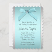 Teal Blauw Zilver Zebra Sweet 16 Feest Kaart (Achterkant)