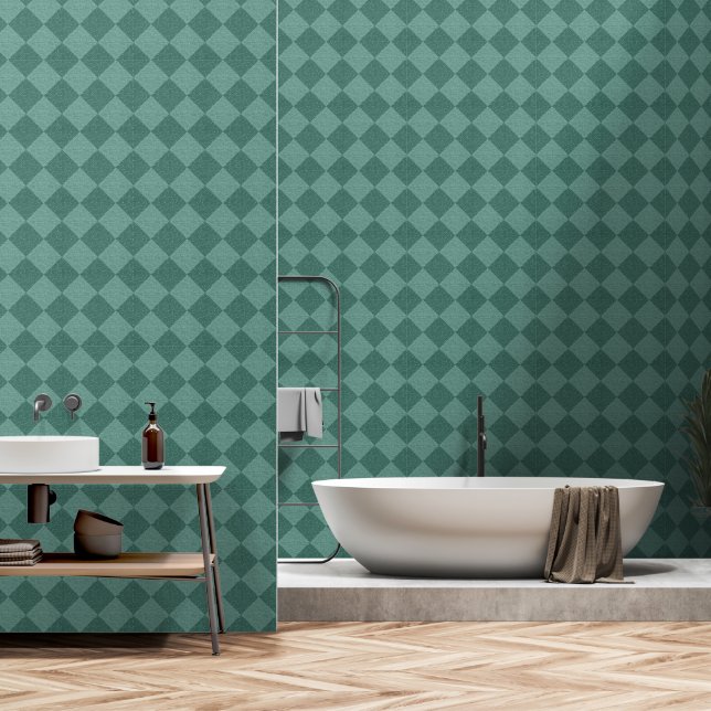 TEAL BLAUWE ABSTRACTE MODERNE BEHANG  (Badkamer)