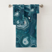 Teal Blauwe Agaat Steen Bad Handdoek (Insitu)