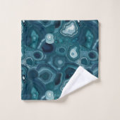 Teal Blauwe Agaat Steen Bad Handdoek (Wasdoekje)