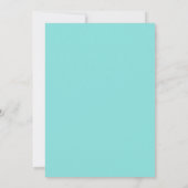 Teal Blauwe Bloem Romantisch Huwelijk Kaart (Achterkant)