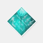 Teal Blauwe Discobal en Glitter Hakken 21ste Servet (Hoek)