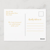 Teal Blauwe en Gouden Aga Briefkaart (Achterkant)