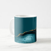 Teal Blauwe Goud Agaat Koffiemok (Voorkant links)