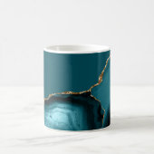 Teal Blauwe Goud Agaat Koffiemok (Center)