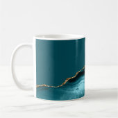 Teal Blauwe Goud Agaat Koffiemok (Links)