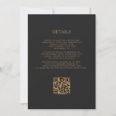 Teal Blauwe Goud Agate QR Code Huwelijk Kaart (Achterkant)