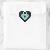 Teal Blauwe Liefdeshart Feestelijke Kroon Feest Hart Sticker (Tas)