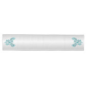 Teal Blauwe Phoenix Rijst op Zilver Medium Tafelloper (Horizontaal)