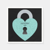 Teal blauwe verjaardagsfeestje bruidssluier tiara servet (Voorkant)