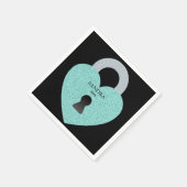 Teal blauwe verjaardagsfeestje bruidssluier tiara servet (Hoek)