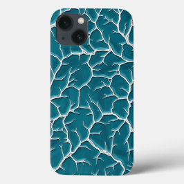 Teal Bliksem Textuur iPhone Hoesje Design