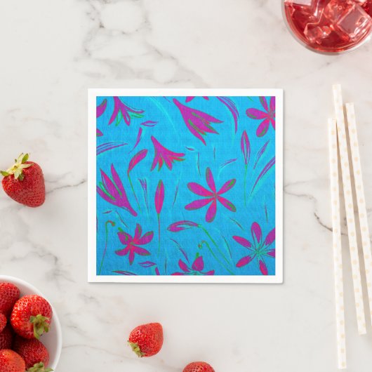 Teal Bloei Bries Servet (Insitu)
