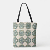 Teal Bloem Mandala Tote Bag (Achterkant)