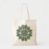 Teal Bloem Mandala Tote Bag (Voorkant)