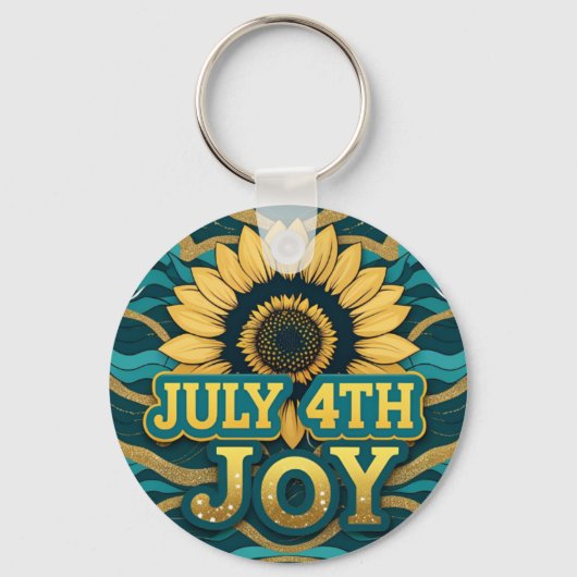 Teal Bloem Sleutelhanger (Voorkant)