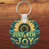 Teal Bloem Sleutelhanger (Voorkant)