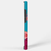 Teal Bloemige Aangepaste Naam Samsung Galaxy Hoesje (Rechterkant)