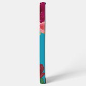 Teal Bloemige Aangepaste Naam Samsung Galaxy Hoesje (Linkerkant)