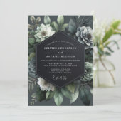 Teal Bloom Bruiloft Kaart (Staand voorkant)