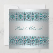 Teal Blue Bat Mitzvah Kaart (Voorkant)