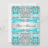 Teal Blue Bat Mitzvah Kaart (Voorkant)