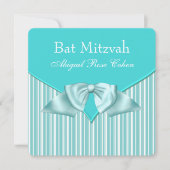 Teal Blue Bat Mitzvah Kaart (Voorkant)
